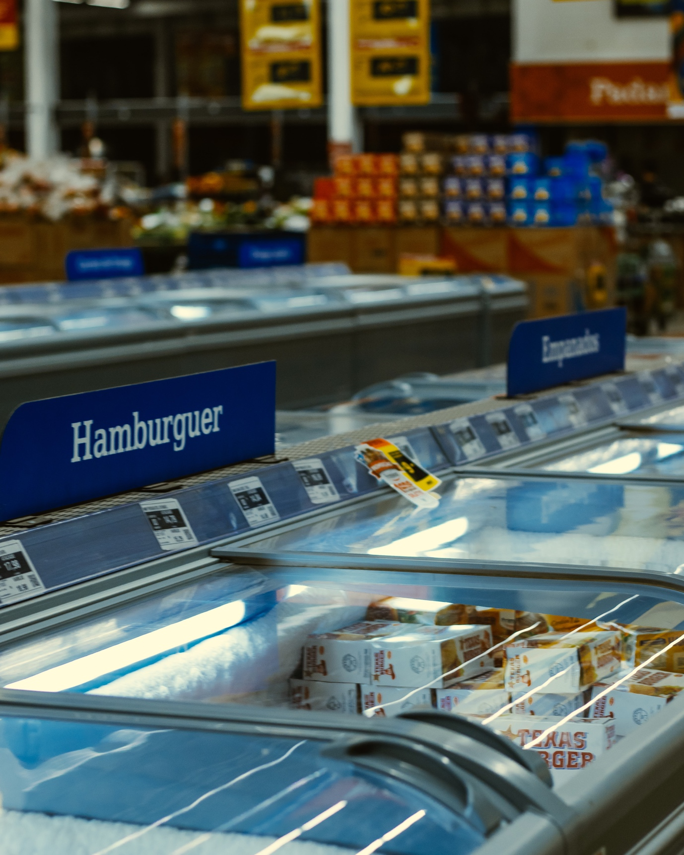 Frozen food stored in a refrigerator