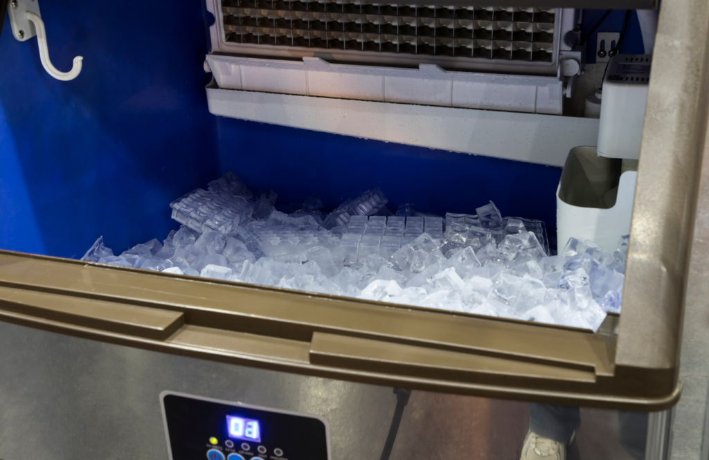 Ice cubes in ice machine