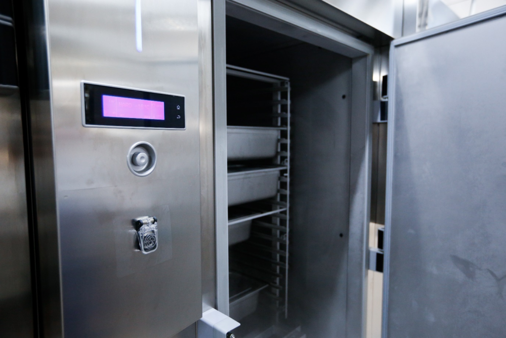 Commercial refrigerator with a digital screen