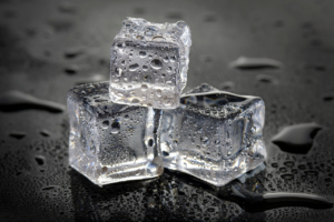 Bottles cooling in ice