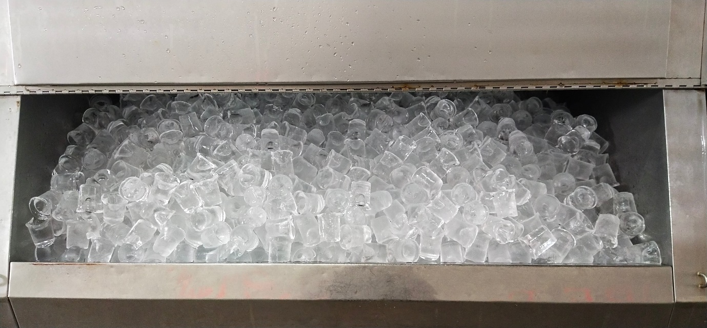 ice cubes in an ice machine