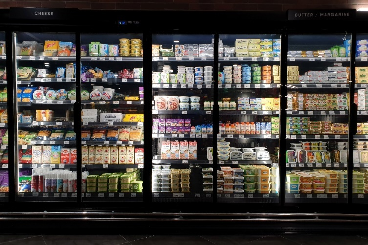 refrigerator in a supermarket