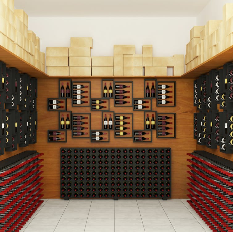 A residential wine cellar
